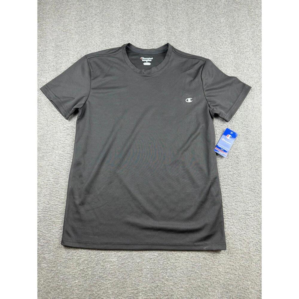 Champion Men’s T-Shirt Black Short Sleeve Crew Neck Size L Large Basic Tee NWT